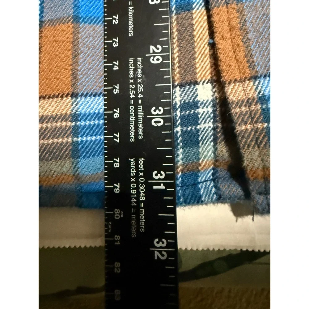 The North Face Flannel Shirt Mens XL Blue Brown Plaid Button Up